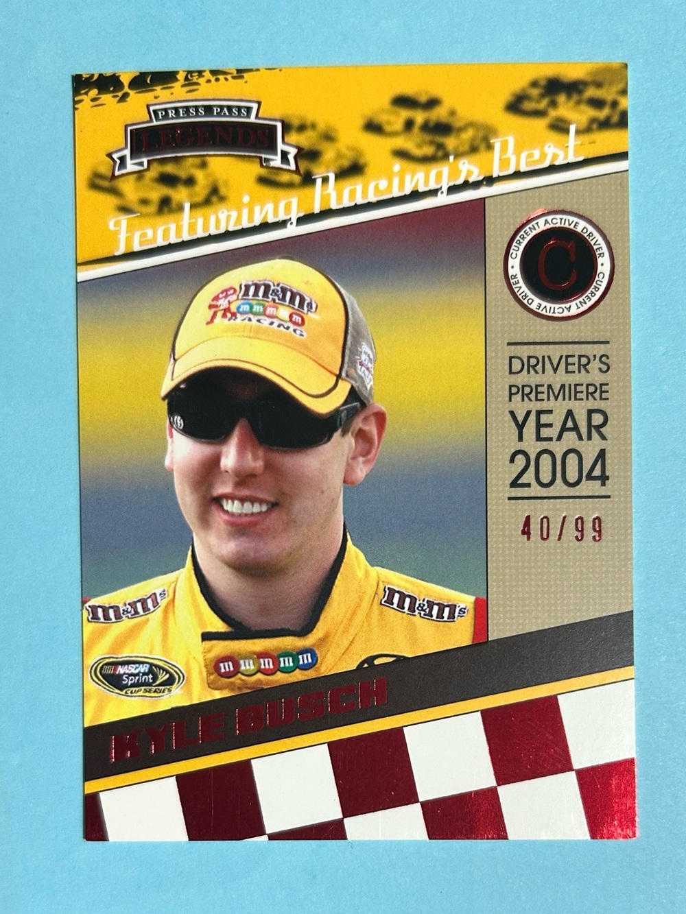 KYLE BUSCH #39 2011 PRESS PASS RACING NASCAR Red parallel Card ser# 40/99
